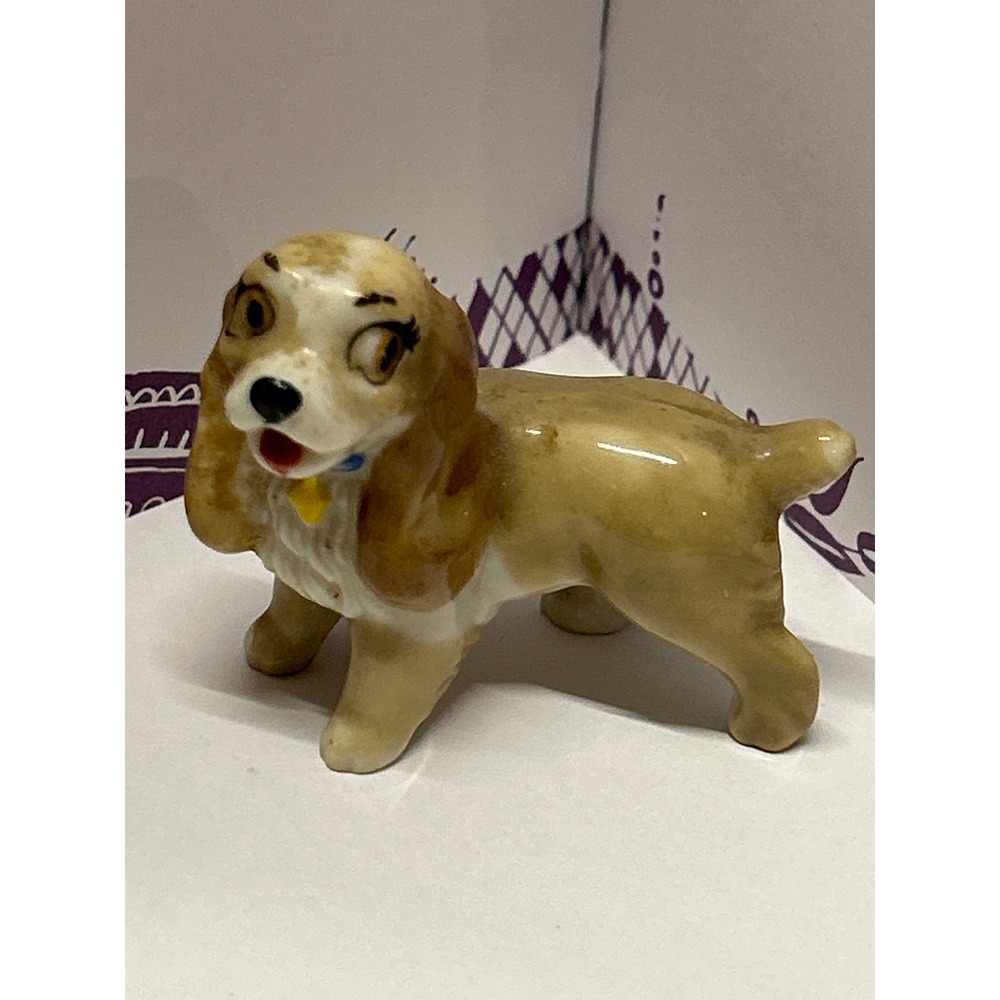 Wade England Lady and the Tramp Lady Miniature Porcelain Figurine Disney Dog